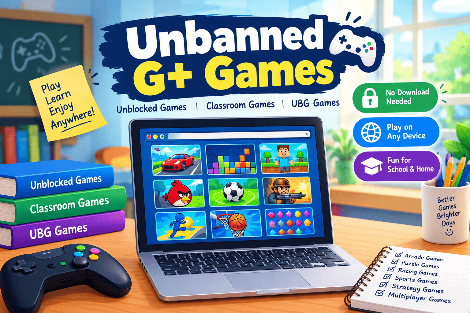 Unbanned G+ Games: A Practical Guide to Unblocked Games, Classroom Games, and UBG Games