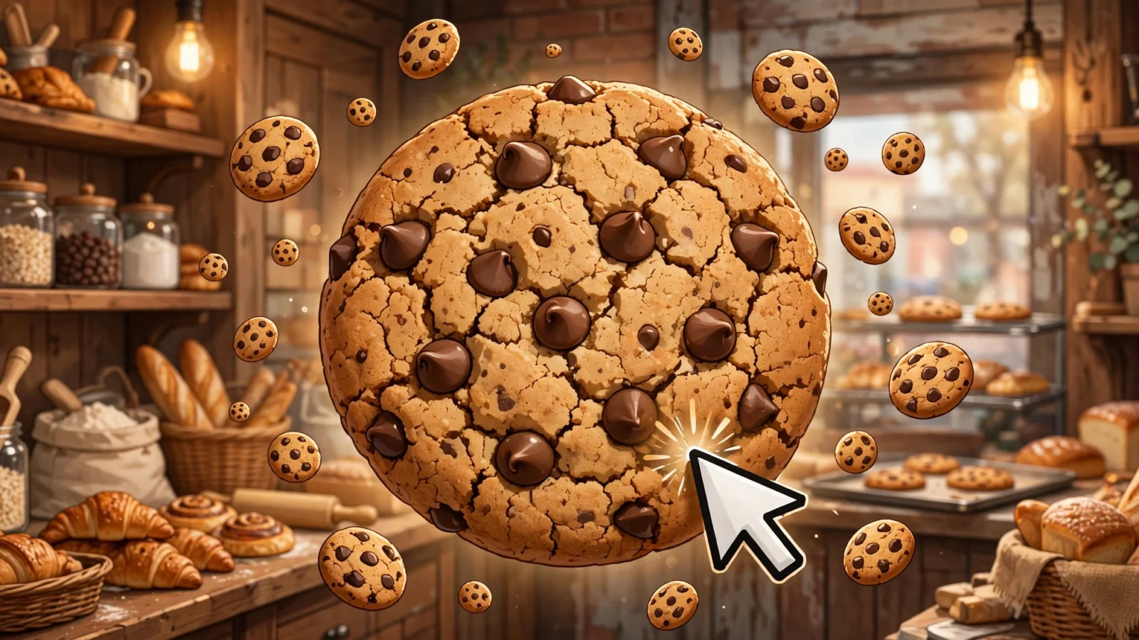 Cookie Clicker idle game with giant cookie